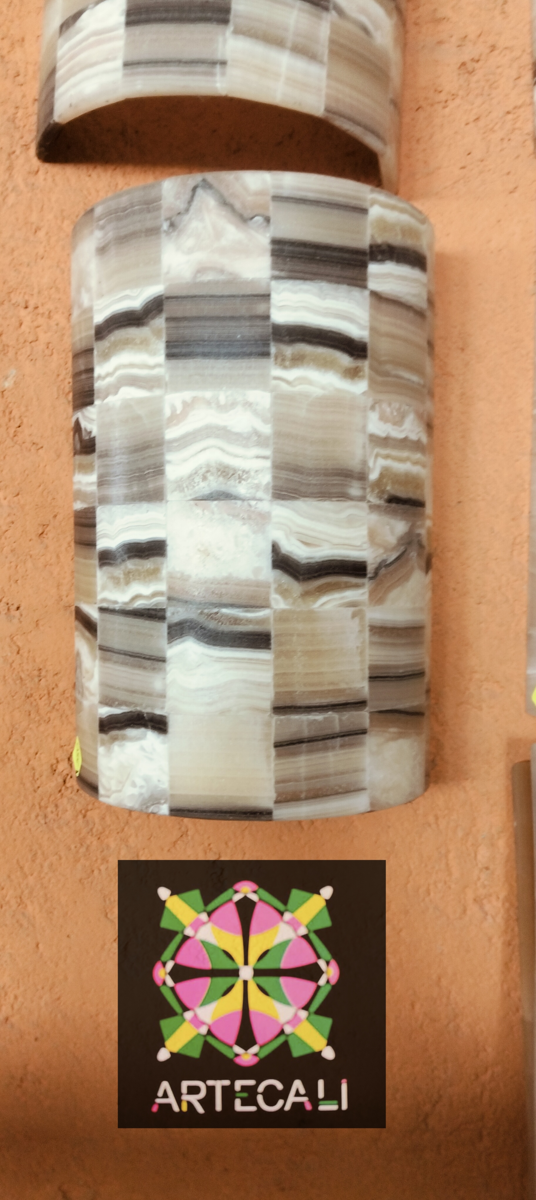 Lámpara para pared de onix blanco san Luis
