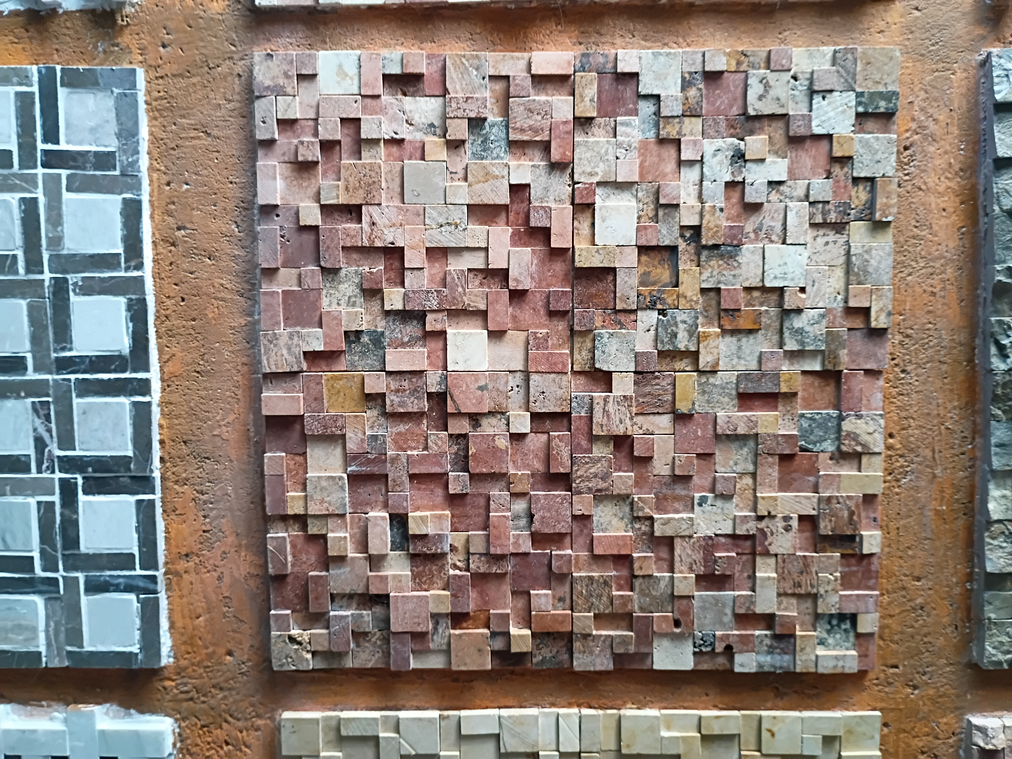 Malla 3D travertino Rojo